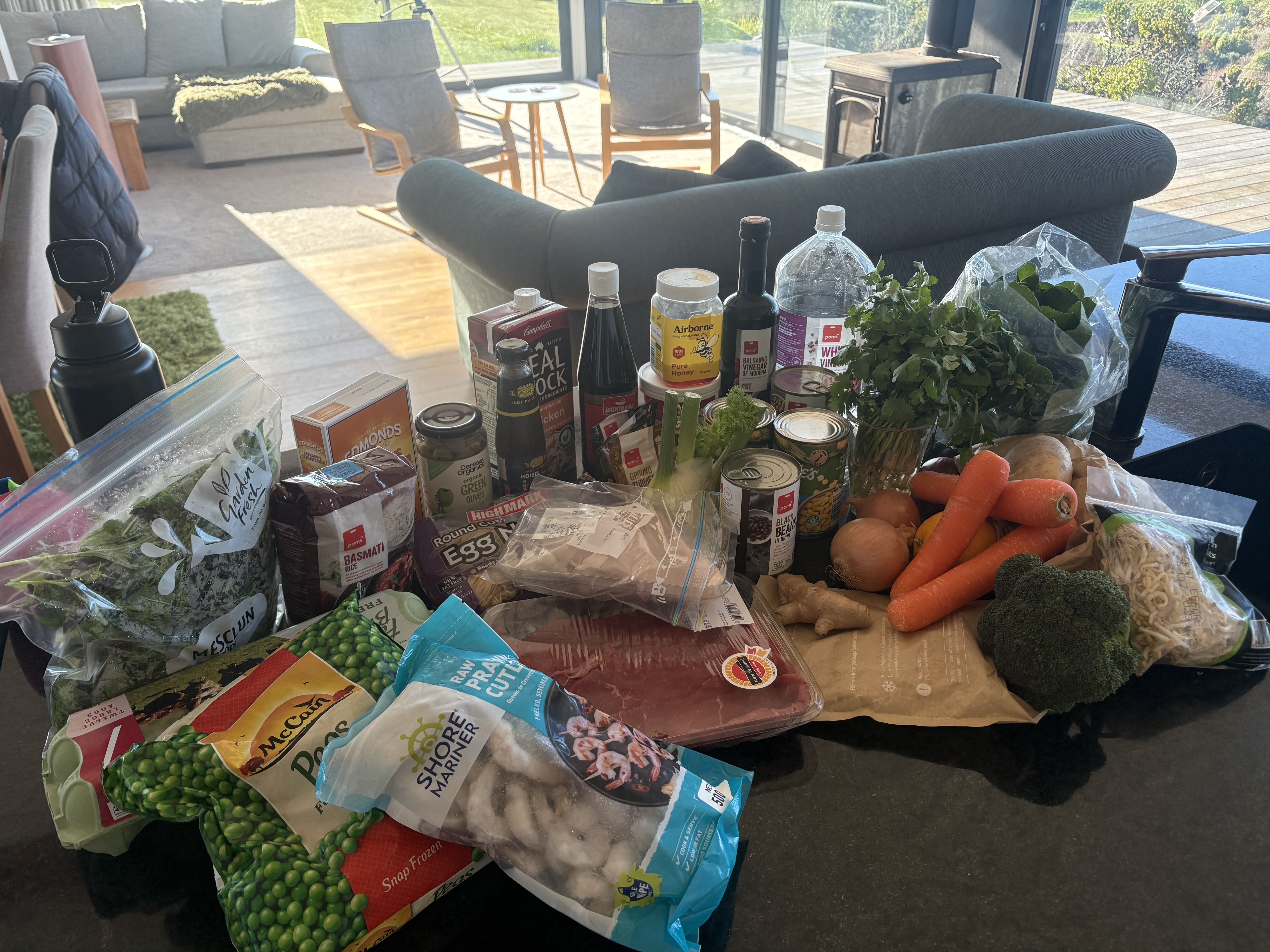 Fresh ingredients laid out before cooking session